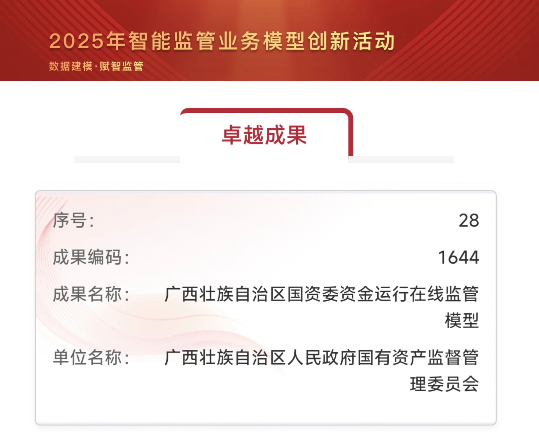 集团888集团助力“广西壮族自治区国资委资金运行在线监管模型”荣获卓越成就奖